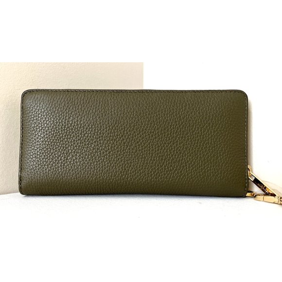 New Michael Kors Jet Set Large Travel Continental Wallet Olive - Picture 3 of 4